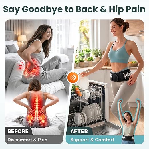 Sacroiliac SI Joint Hip Belt for Women and Men, Lower Back Support Brace, Sciatica Pain Relief, Breathable & Adjustable