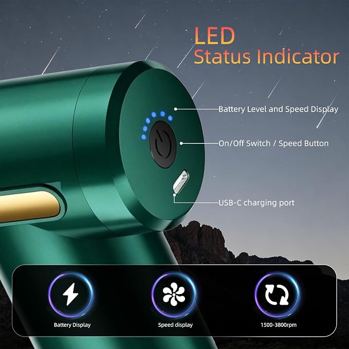 Massage Gun, Electric Massager, Suitable for Whole Body to Relieve Fatigue, Replaceable Massage Head Impact Massager, The Best Choice for Gift Giving (Green-720)