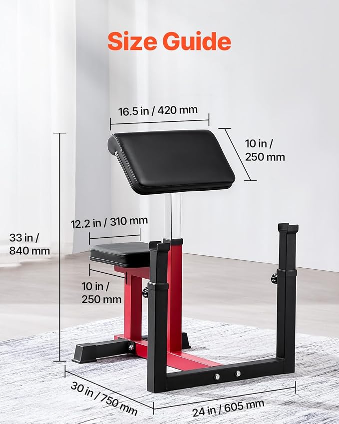 VEVOR Weight Bench with Leg Extension, Strength Training Benches, Max Load 440 LBS Home Gym Bench Fitness Equipment, Seated Arm Isolated Barbell Dumbbell Bicep Station, Workout Bench for Home Gym