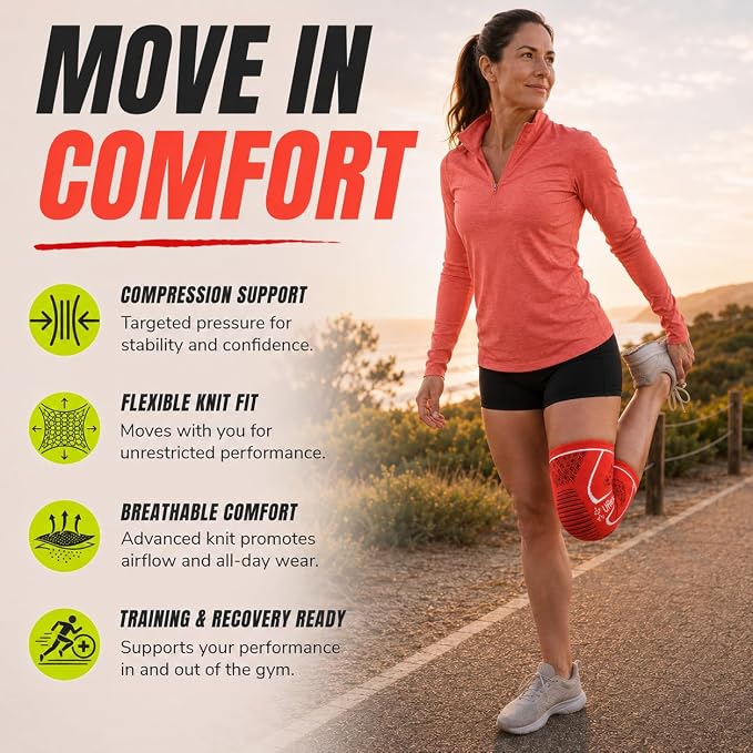 Knee Brace for Men and Women Knee Compression Sleeve Knee Support Wraps for Arthritis Joint Pain Relief, Workout, Swelling, Sports, Circulation, Running, Recovery for ACL & Meniscus Tear