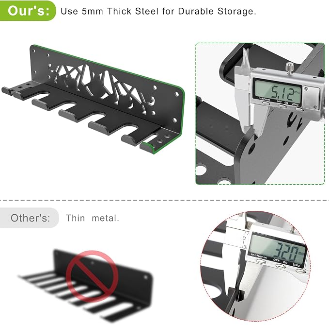 Kipika Weight Plate Storage Rack - Wall Mounted Weight Plate Holder with Durable Steel Construction Organizer for Olympic Plates, 1000lb Capacity, Space-Saving for Home Gym