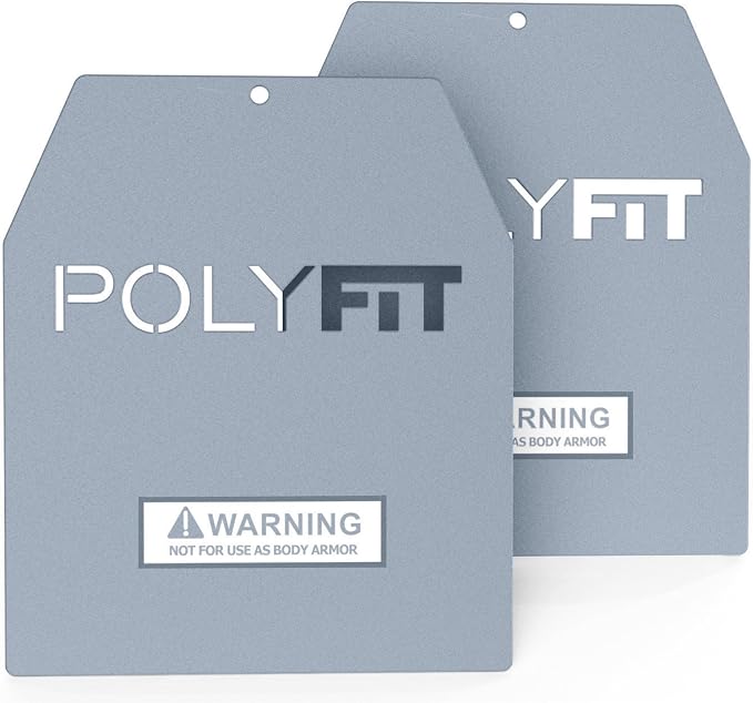 Polyfit Weight Vest Plates - Weighted Plates for Strength Training Vests | Sold in pairs, 4/6/9/14/19 lb options, steel construction, fits Polyfit vests, rucking backpacks and most weighted vests