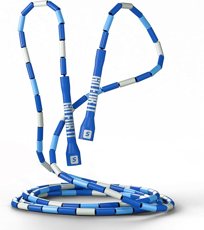 Sportbit Custom-Fit Beaded Jump Rope – Adjustable Length for Kids & Adults, Men & Women – Durable Fitness Rope for Gym & Home