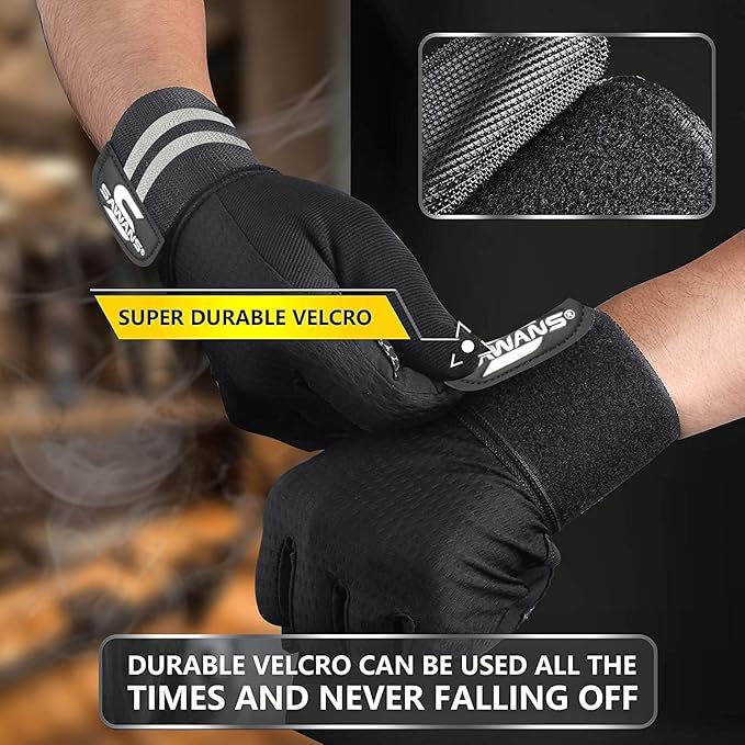 SAWANS Weight Lifting Gloves Gym Workout Fitness Wrist Wrap Support Men Women Fingerless Gloves Full Finger Touchscreen
