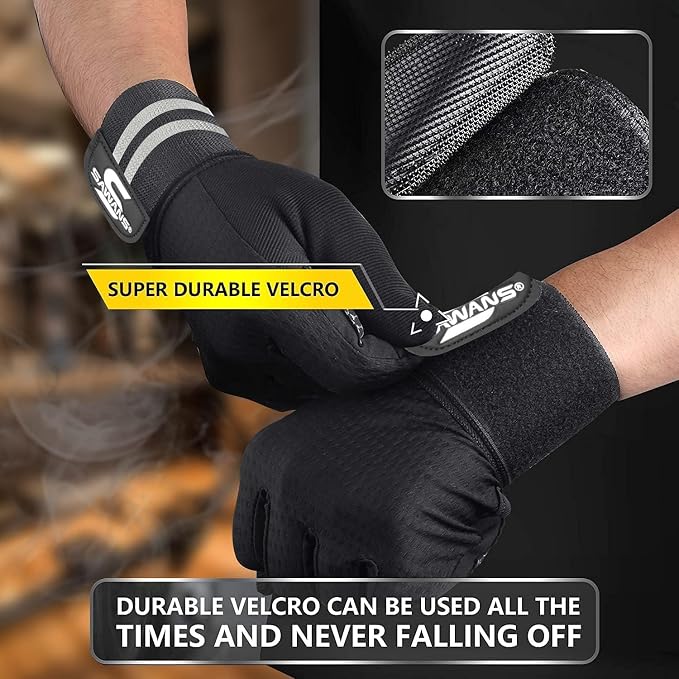 SAWANS Weight Lifting Gloves Gym Workout Fitness Wrist Wrap Support Men Women Fingerless Gloves Full Finger Touchscreen