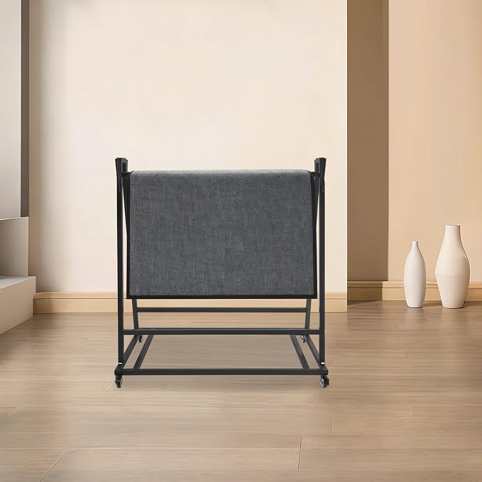 Floor Mat Drying Cart with Wheels, A-Shaped Heavy Duty Storage Rack, 100 Lbs Capacity for Gym, Yoga Studio, Home Use (Black)