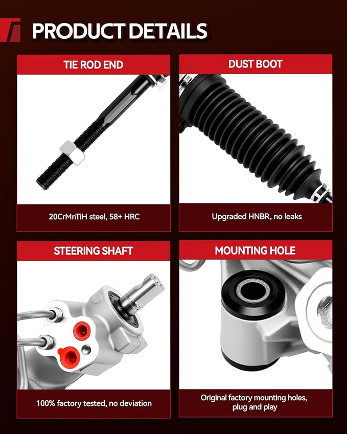 Torchbeam Power Steering Rack & Pinion Assembly Fit for 2001-2011 Ranger, 2001-2007 B3000, 2001-2007, 2009 B4000, Hydraulic System Steering, Replaces OEM 22-257