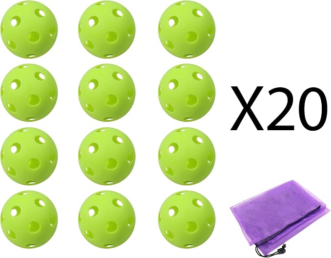 GSE Plastic Practice Baseballs, Hollow Airflow Softballs Training | 26-Holes Lightweight Balls, for Pitching, Batting, Catching for All Skill Levels, for Indoor & Outdoor Games, 2.75", 0.9 oz