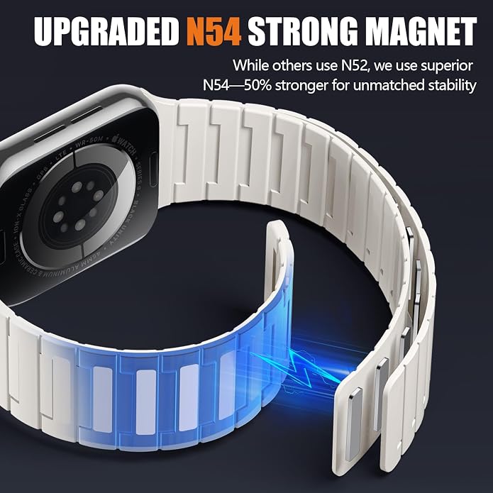 SNBLK Magnetic Watchband Compatible with Apple Watch for Men 44mm 45mm 46mm 49mm 42mm 41mm 40mm 38mm Women, Silicone Sport Strong Magnet Strap for iWatch Series 11 Ultra 3 Ultra 2 Se 10 9 8 7 6 5 4 1