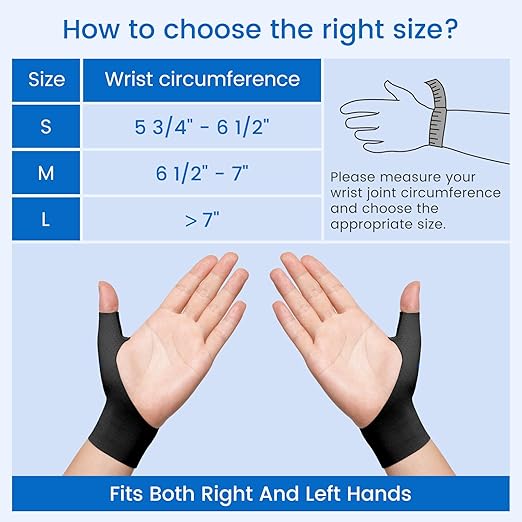 VELPEAU Elastic Thumb Wrist Support Brace (Pack of 2), Splashproof Compression Sleeve for Arthritis Pain, Tendonitis, Sprains, Sports, Splint Liner, Fits Left & Right Hands (Long Version - Black, Medium)