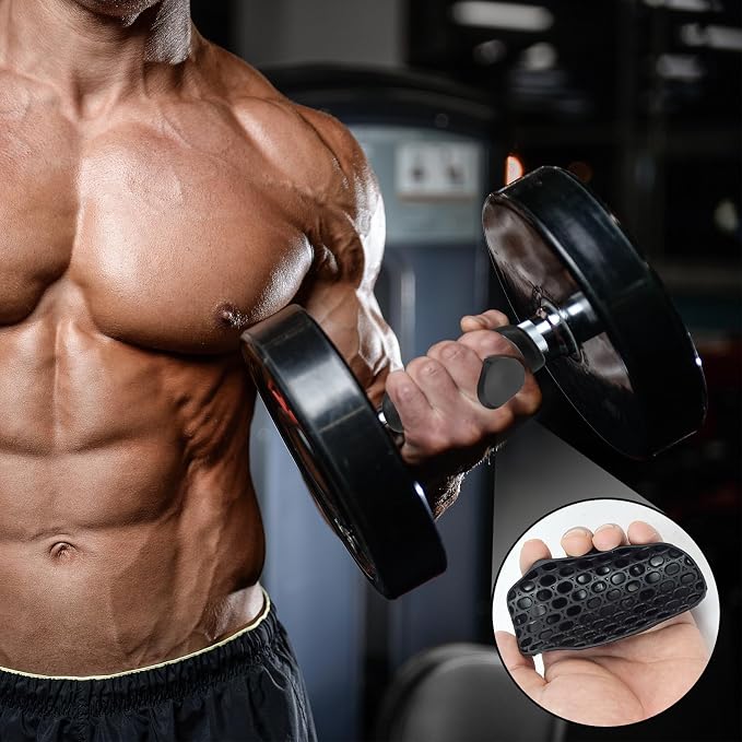 Rubber Gym Grips for Weight Lifting Workout Grip for Men Women | Anti-Slip Workout Grips for Weight Lifting Hand Protector, Rubber Weight Lifting Grips for Men Women Bodybuilding, Deadlifts