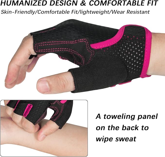Cycling Gloves Bicycle Road Bike Gloves, Half Finger 5MM Gel | Biking Gloves for Men Women Gym workout exercise Motorcycle Hiking Rowing Outdoor Sports