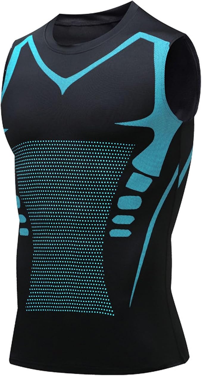 Compression Shirt Men Slimming Body Shaper Vest Crewneck Workout Tank Top | Tummy Control Undershirts, Gynecomastia Compression Shirts, Back Support, Sleeveless Muscle Shirts, Shaping Tank Top