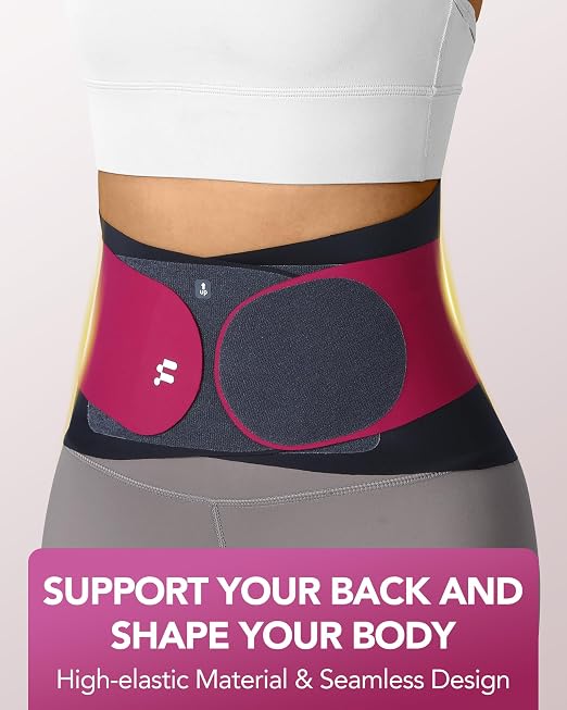 0.5mm Ultra Thin Back Brace for All Day Comfort, Wear under Clothes | Slim Fit & Invisible Back Support, Seamless Design, Removable Lumbar Pad, Adjustable Compression, Lower Back Pain Relief