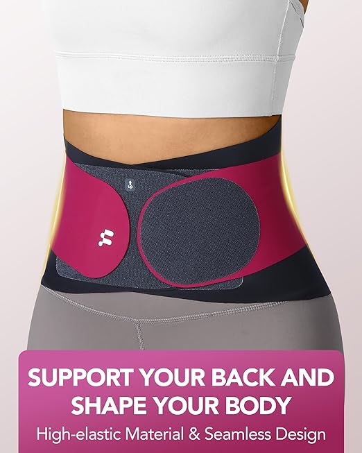 0.5mm Ultra Thin Back Brace for All Day Comfort, Wear under Clothes | Slim Fit, Invisible Back Support, Seamless Design, Removable Lumbar Pad, Adjustable Compression, Lower Back Pain Relief