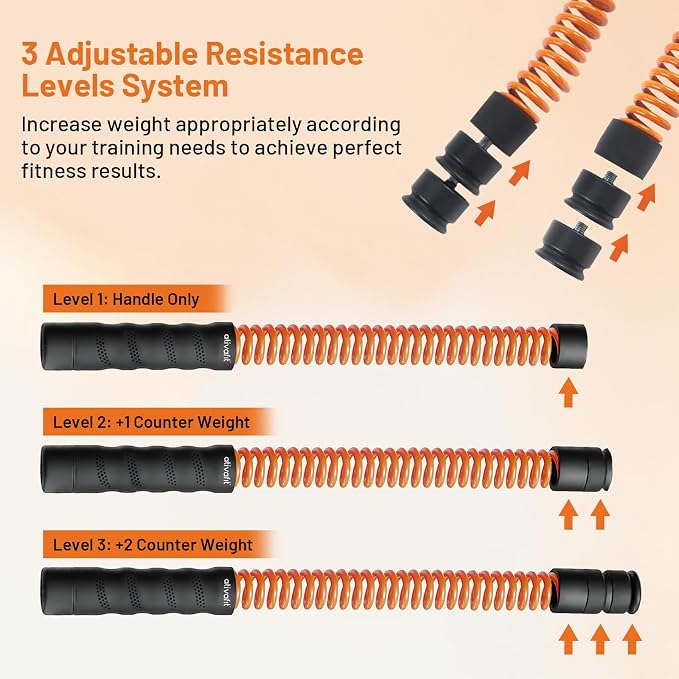 ATIVAFIT Ropeless Battle Rope for Home Gym, Adjustable Resistance Cordless Battle Ropes with 4 Weight Blocks & Storage Case, Full Body Workout Equipment for HIIT, Cardio & Strength Training for Men & Women