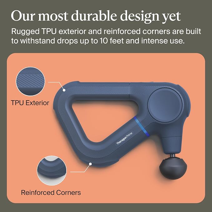 TheraGun Therabody Prime 6th Gen Deep Tissue Massage Gun | Navy | Powerful Percussive Massage With 5 Speeds & A Rugged, Durable Design to Relieve Muscle Pain & Speed Up Recovery