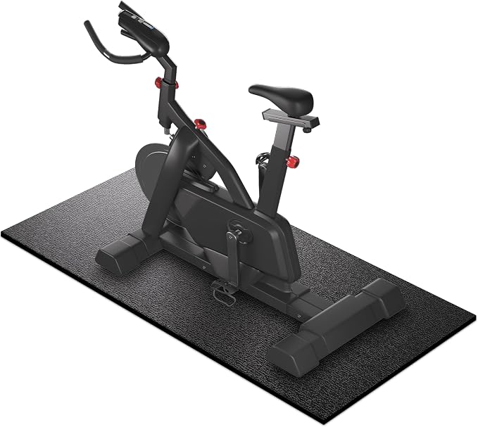 GymCope Treadmill Mat for Hardwood Floor Carpet 7'x3'/6'x3'/6'x2.5'/4'x2' | 6mm Thick Exercise Equipment Gym Mat, Compatible with Peloton Bike, Indoor Spin Bike, Elliptical