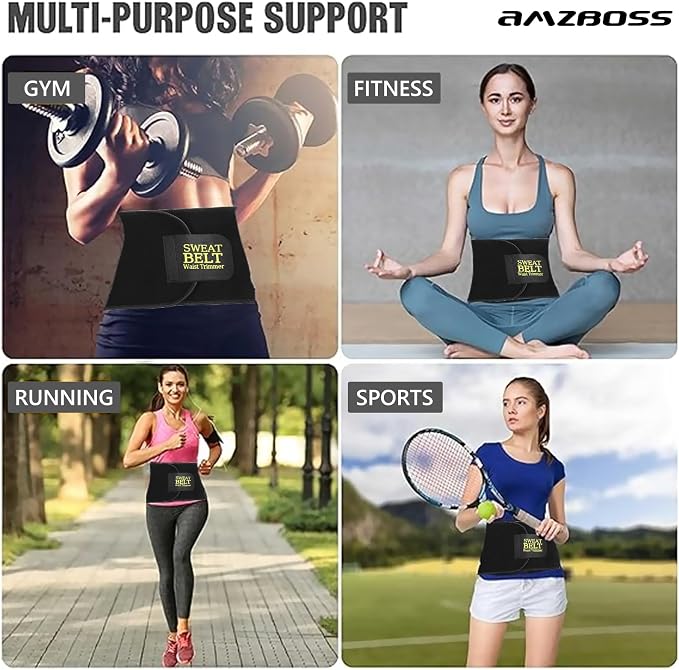 AMZBOSS Waist Trainers for Women Belly Fat, Waist Sweat Band for Women | Sweat Waist Trainer for Women, Belly Band Sweat Belt, Sweat Band for Stomach Weight Loss, Belly Wrap Waist Trimmer
