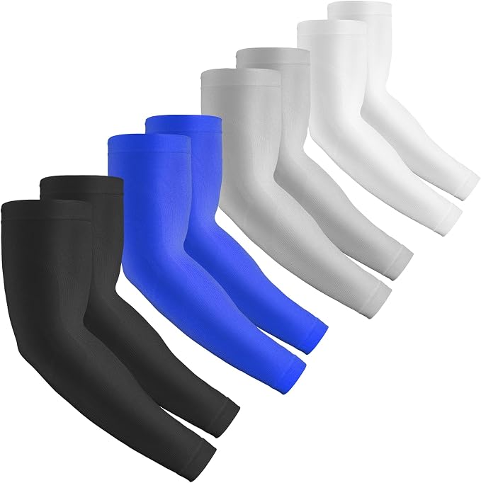 2 Pairs UV Protection Cooling Arm Sleeves Compression Sun Sleeves for Men Women Youth, Tattoo Cover Up, UPF 50