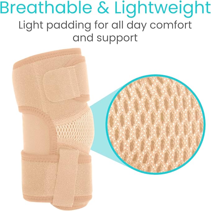 Vive Elbow Brace - Tennis Compression Sleeve - Wrap for Golfers, Bursitis | Left or Right Arm - Tendonitis Support Strap for Golf, Men and Women - Epicondylitis and Sports Recovery (Beige, Standard)