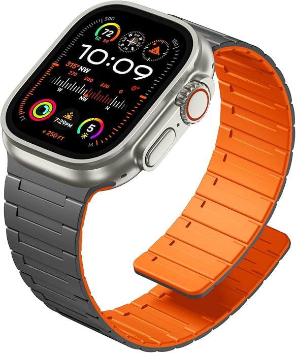 SNBLK Magnetic Watchband Compatible with Apple Watch for Men 44mm 45mm 46mm 49mm 42mm 41mm 40mm 38mm Women, Silicone Sport Strong Magnet Strap for iWatch Series 11 Ultra 3 Ultra 2 Se 10 9 8 7 6 5 4 1