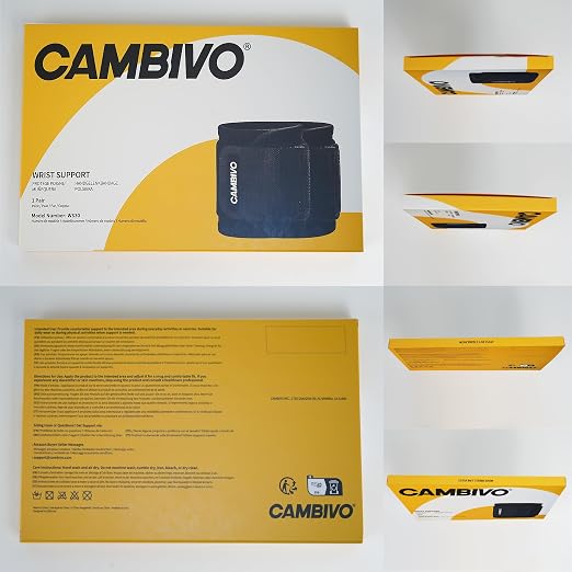 CAMBIVO 2 Pack Wrist Brace for Carpal Tunnel with wraps, Black | Wrist Support, Adjustable Wrist Wraps for Weightlifting, Tendonitis, Pain Relief, Sleeping, Night, Gym, Neoprene, Both Hands