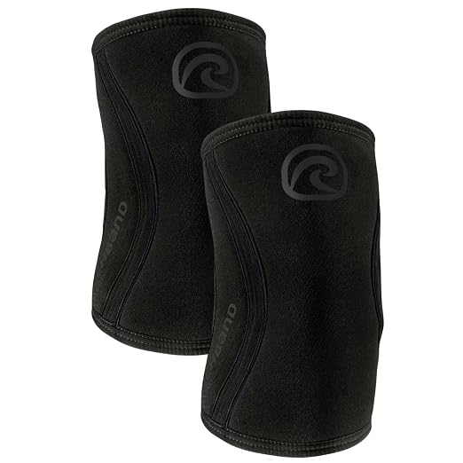 Rehband Elbow 5mm Compression Sleeve, Neoprene Sleeves for Weightlifting, Anatomical Design, Non-Slip & Close Fitting, Support Unisex, Colour:Carbon/Black - 1 Pair, Size:Large