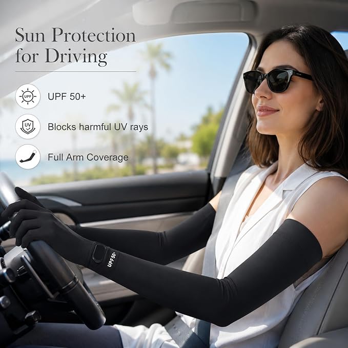 Women Driving Gloves, UV Protection Sun Gloves, Touchscreen Full Finger | UPF 50+ fabric blocks 99% UV rays, protecting hands during driving, cycling, fishing, hiking and outdoor activities