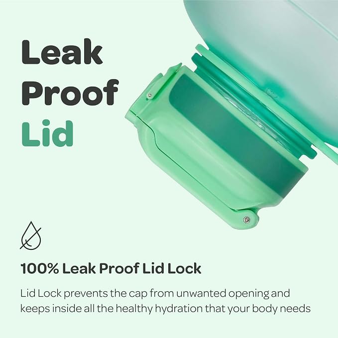 Hydracy Motivational Water Bottle with Time Marker and Straw Lid 78 oz | Leakproof,BPA Free,No Sweat Neoprene Sleeve,Carry Strap,Daily Intake Tracking for Fitness & Outdoors