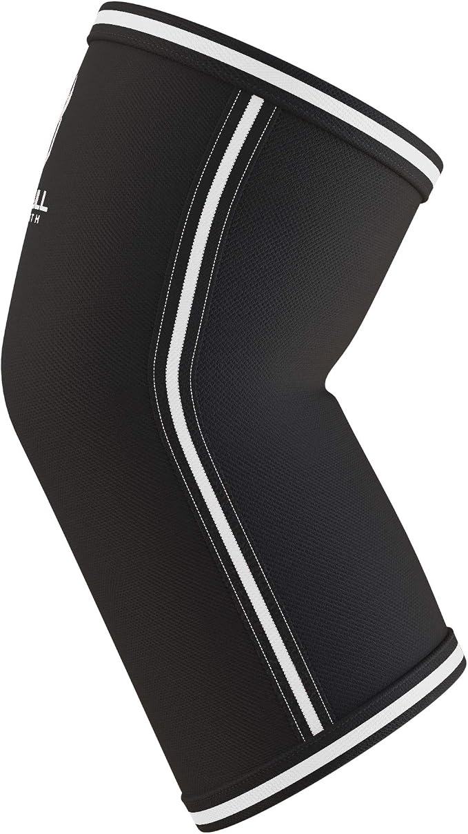 Elbow Sleeves 5mm (1 Pair) - High Performance Elbow Sleeve Support for Weightlifting, Weight Training & Powerlifting - Best Compression Straps - for Men and Women (Small, Black/Grey)