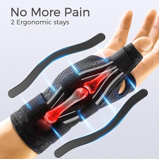 FREETOO Thumb and Wrist Brace Right Left Hand for Arthritis and Support | Thumb Spica Splint,Thumb Stabilizer;De Quervain Syndrome,Sprain,Tendinitis,Trigger thumb,CMC;Sleeping,Work,Type,Ergonomical
