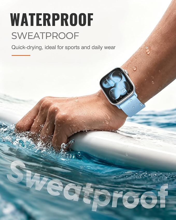 Magnetic Silicone Sport Band for Apple Watch 42mm 46mm 49mm 38mm 40mm 41mm 44mm 45mm Men Women, Patented Auto Lock Breathable Soft Loop for iWatch Ultra SE Series 11 10 9 8 7 6 5 4 3 2 1 All Day Comfort