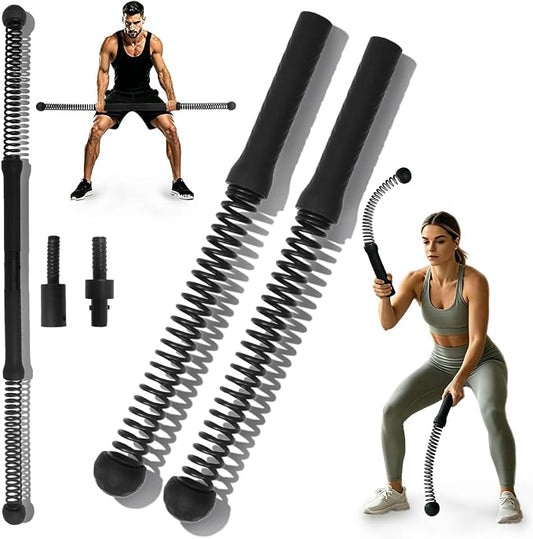 Ropeless Battle Ropes, 2-in-1 Weighted Cordless Ropes for Home Gym, Black | Portable design for strength building, HIIT & low-impact cardio. Versatile exercise equipment for men & women