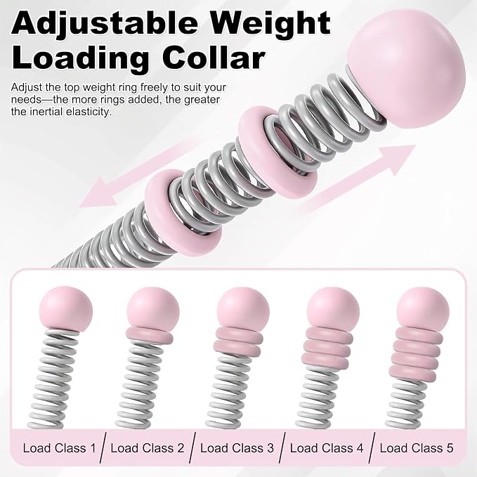 Portable Ropeless Battle Ropes, Adjustable Weights Cordless Battle Ropes for Home Gym with Storage Bag, Exercise Equipment for Low-Impact Workout, Strength & HIIT, for Men & Women (Pink)
