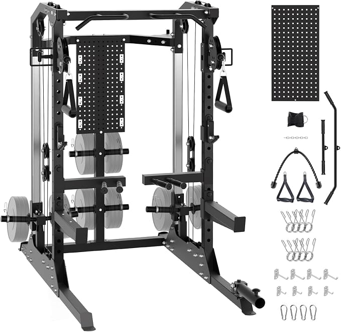 Garvee Power Cage 2000LB Power Rack with Independent Dual Pulley System