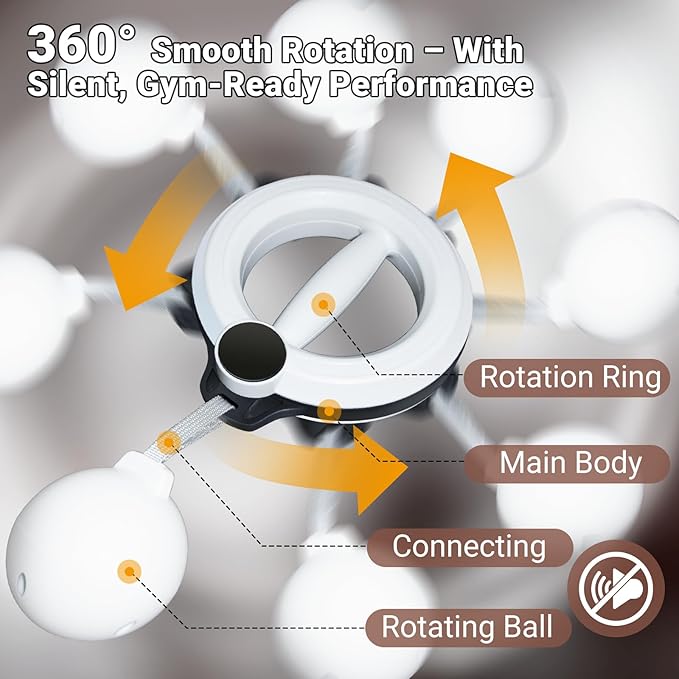 Arm Workout Equipment, 360° Shoulder Reliever Ball Swing, Upper Body Workout Equipment Rotating Ropeless Battle Rope Arm Trainer for Forearm, Chest, Shoulder & Wrist Strength for Men & Women - White