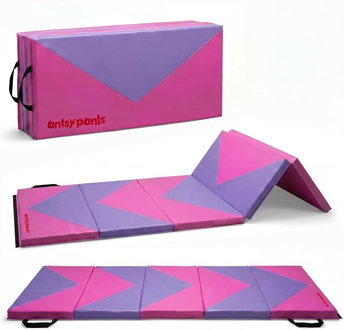 Antsy Pants Tumbling Mat for Kids – Gymnastics Mat, Easy to Clean, Sturdy, Foldable Tumbling Mats, Padded, Lightweight, Portable, Gymnastics Equipment for Active Play