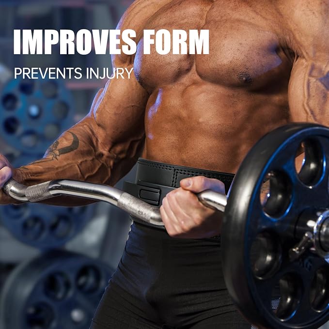 Jaffick Lever Lifting Belt – Power 10mm Extreme Heavy Duty Genuine Leather Lower Back Support for Squats, Bench Press, Deadlifts Bodybuilding Weightlifting Powerlifting for Men & Women