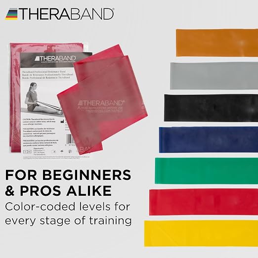 THERABAND Resistance Band, Exercise Workout, Physical Therapy, Red, 6 Ft | THERABAND elastic resistance band for exercise, strength training, physical therapy and at-home workouts