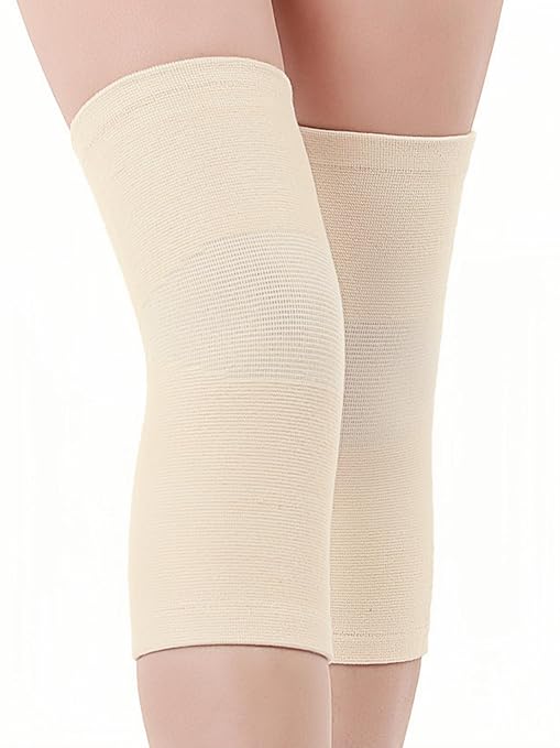Bamboo Knee Sleeves, 2-Pack Knee Compression Sleeve Women Men Elastic Warm Slip-on Recovery Knee Brace for Arthritis Knee Pain