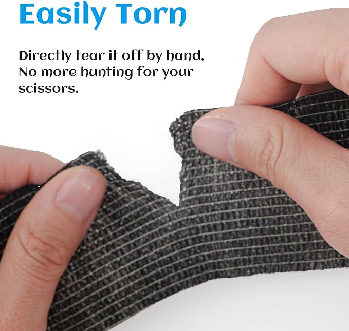 36 Rolls Black Elastic Self Adhesive Bandage Wrap 2 Inch, Breathable Cohesive Bandage, Ankle Sprains Swelling Sports Athletic Grip Tape, Dogs Pet Vet Wrap
