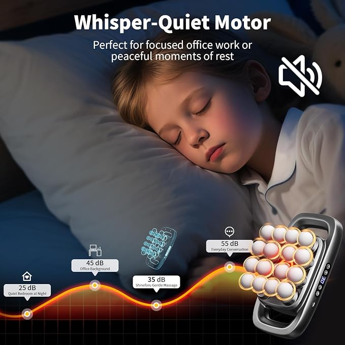 16 Head Massage Gun, 2026 Upgrade Deep Tissue Massager with 48KG Force, 3 Modes & 30 Intensities, Portable and Quiet Percussion Gun for Neck, Back, Legs, Waist, Buttocks Muscle Pain Relief