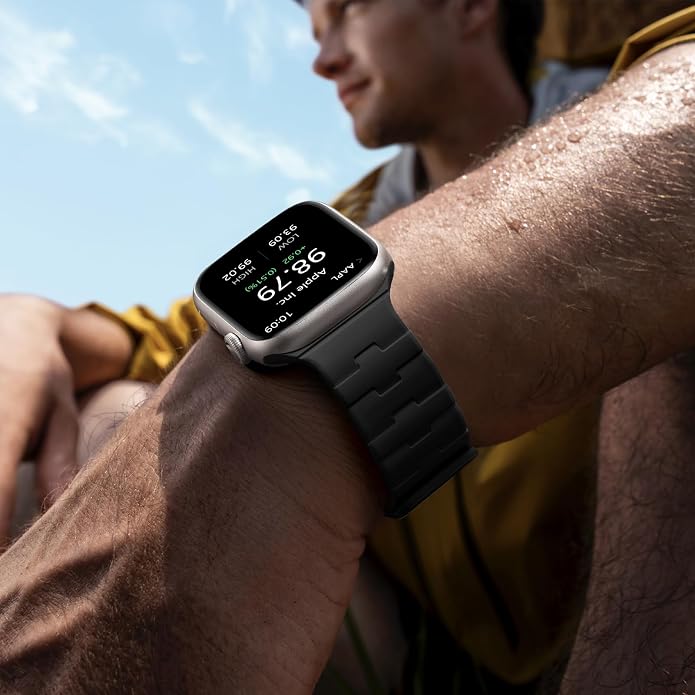 Bandletic Magnetic Silicone Watchband Compatible with All Apple Watch | Strong Magnet Sport Strap for iWatch Ultra 49mm Series 11-1 SE 46mm 45mm 44mm 42mm 41mm 40mm 38mm, Ideal for Men Women