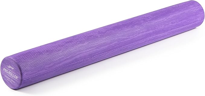 OPTP PRO-ROLLER Standard Density Foam Roller – Round, Purple, 36" x 4" | Durable roller for back massage, deep tissue foam roller exercises, stretching, fitness, yoga & Pilates, purple, 36" x 4"