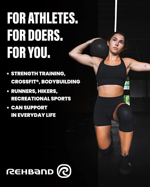 Rehband RX Knee Support for Strength Training & Fitness - 7mm Neoprene Knee Sleeve, Flexible & Non-Slip, Knee Sleeve for Men & Women, Colour:Camo - 1 Pair, Size:Medium