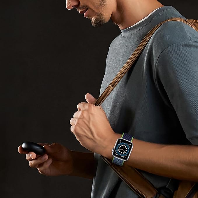 Sport Loop Nylon Band Compatible with Apple Watch Band 38mm 40mm 41mm 42mm 44mm 45mm 49mm Ultra 2 iWatch Series 9 8 7 6 SE 5 4 3 2 1 Strap, Fit for iPhone Watch Band Women Men Stretchy | Nylon Sport Loop Wristband Compatible with Apple Watch Ultra 2 38...