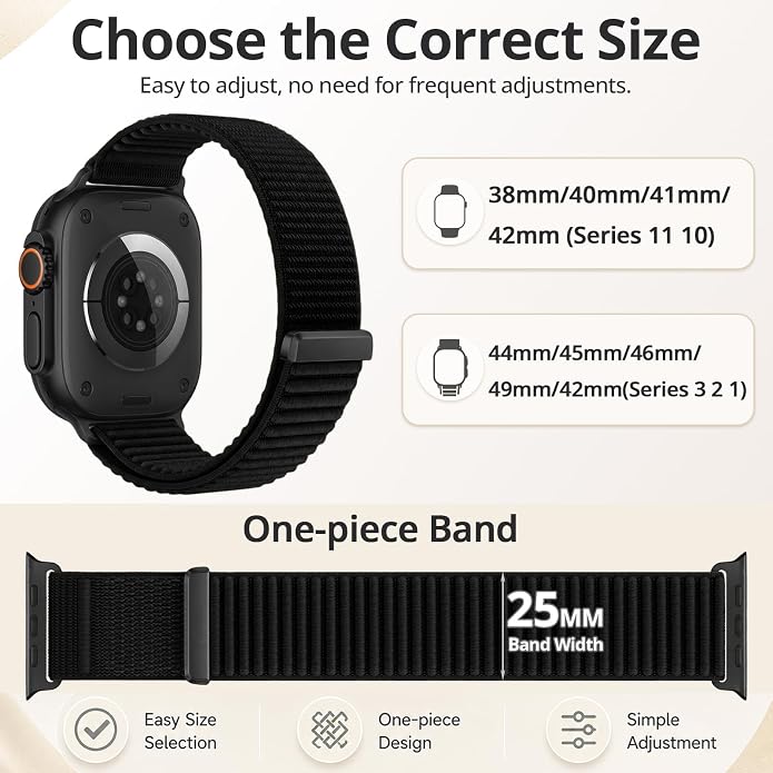 Nylon Loop Sport Band Compatible with Apple Watch Ultra 3 2 Band 49mm 46mm 45mm 44mm 42mm 41mm 40mm 38mm Women Men, Stretchy Strap Elastic Fabric Wristband for iWatch Series 11 10 SE 9 8 7 6 5 4 3 2 1