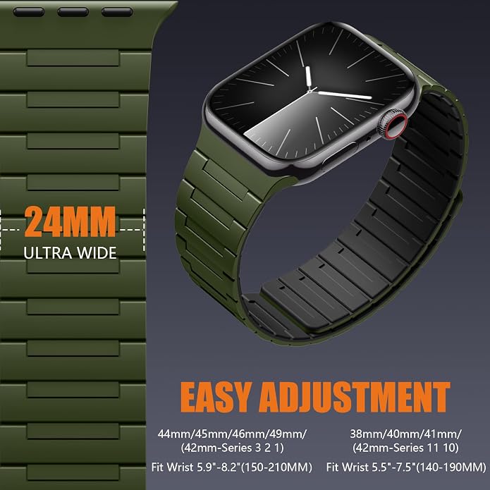 SNBLK Magnetic Watchband Compatible with Apple Watch for Men 44mm 45mm 46mm 49mm 42mm 41mm 40mm 38mm Women, Silicone Sport Strong Magnet Strap for iWatch Series 11 Ultra 3 Ultra 2 Se 10 9 8 7 6 5 4 1
