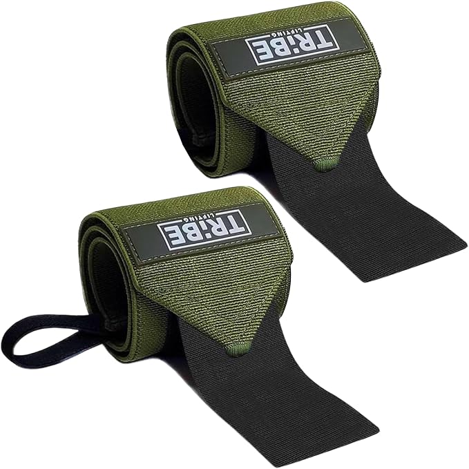 21-Inch Wrist Wraps and 24-Inch Lifting Straps Set for Weightlifting | Heavy-duty wrist support wraps, anti-slip silicone grip straps with padded loops, reinforced stitching for heavy lifts